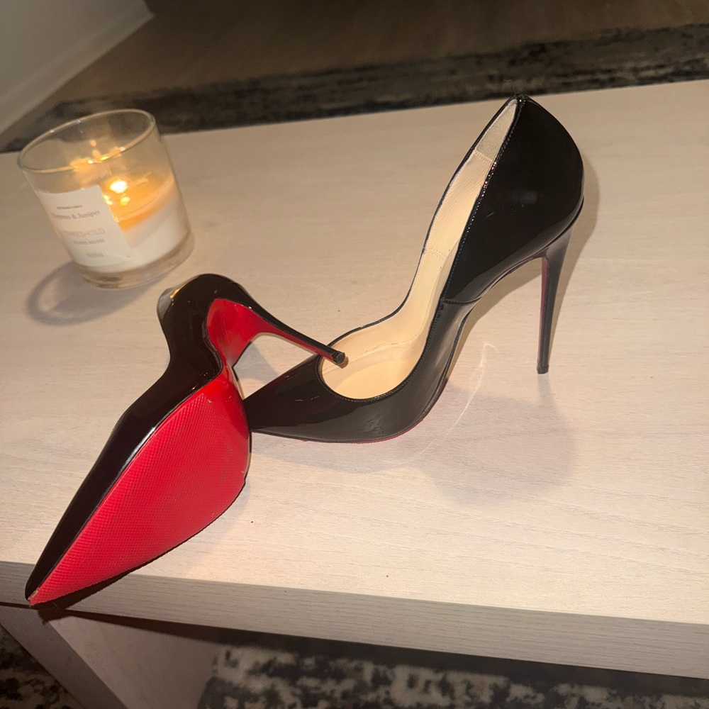 Christian Louboutin Black Patent Leather Heels - Picture 12 of 14